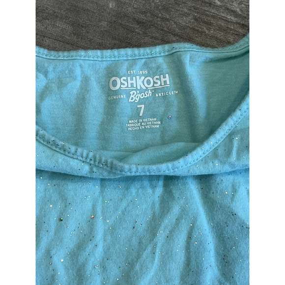 OshKosh Girls' Top Tie Sleeve Sparkle Peplum Shirt Size 7 - Picture 2 of 4